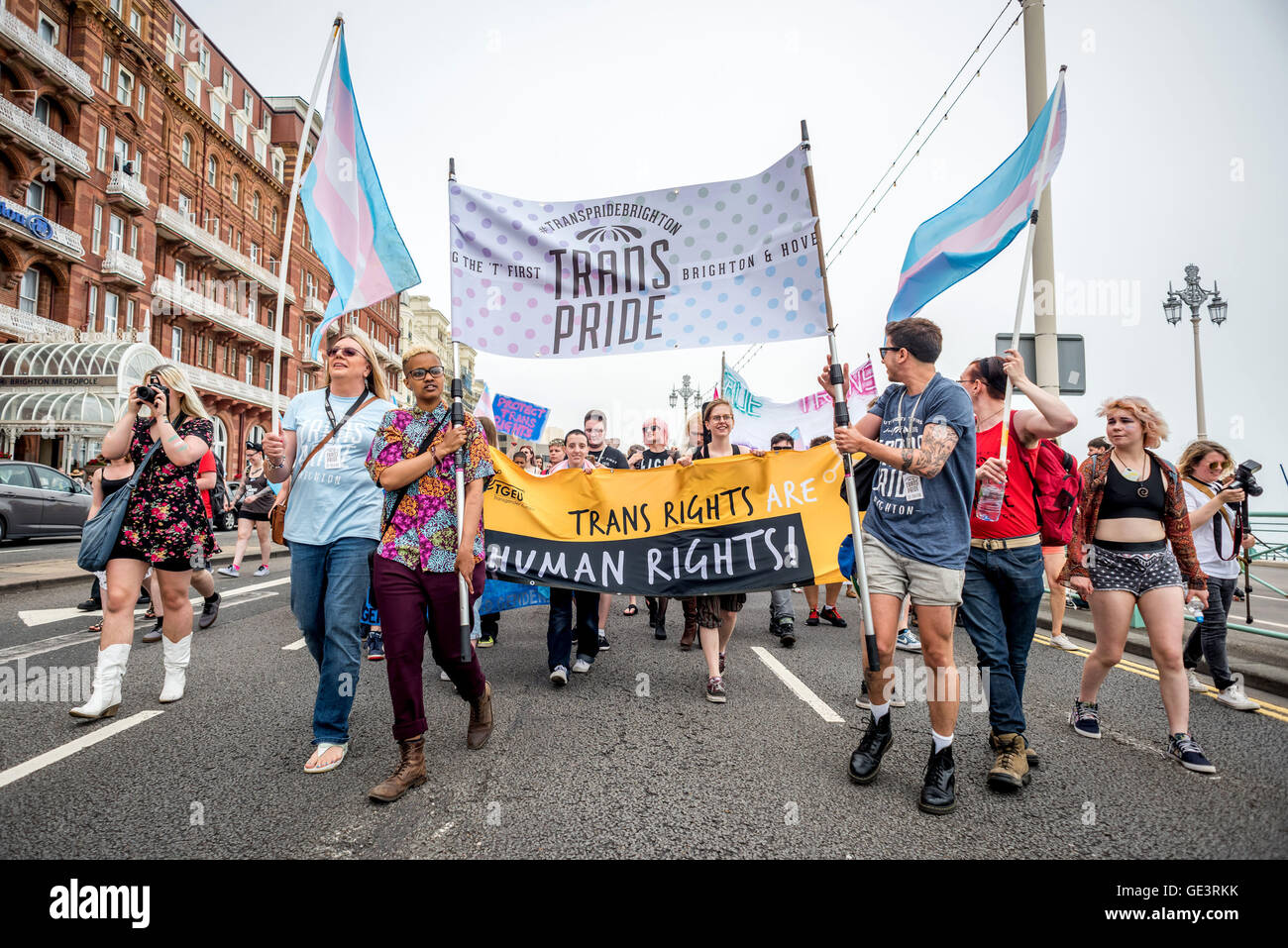 Brighton, UK. 23rd July, 2016. The Trans Pride march in Brighton today