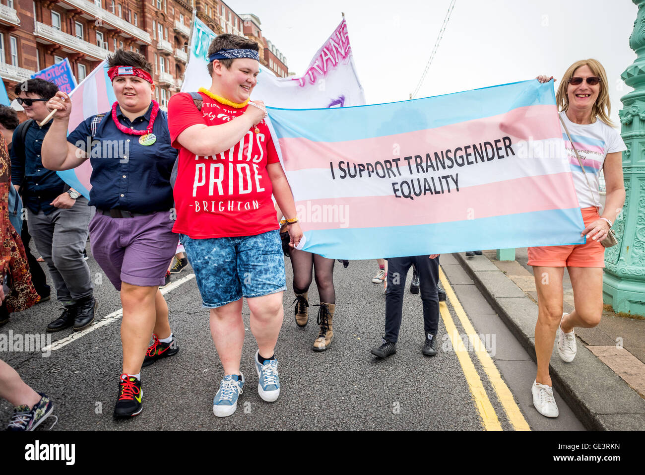 Brighton, UK. 23rd July, 2016. The Trans Pride march in Brighton today. Credit:  Andrew Hasson/Alamy Live News Stock Photo