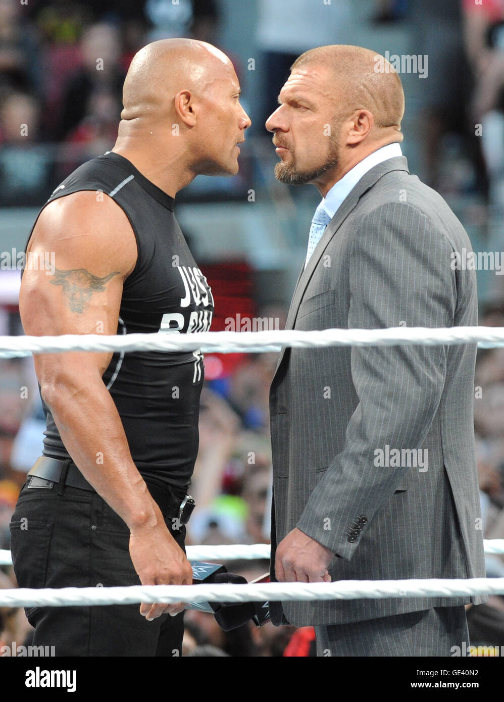 The Rock Making Fun Of Triple H Face #fyp #foryourpage #raw #therock #, the  rock and triple h