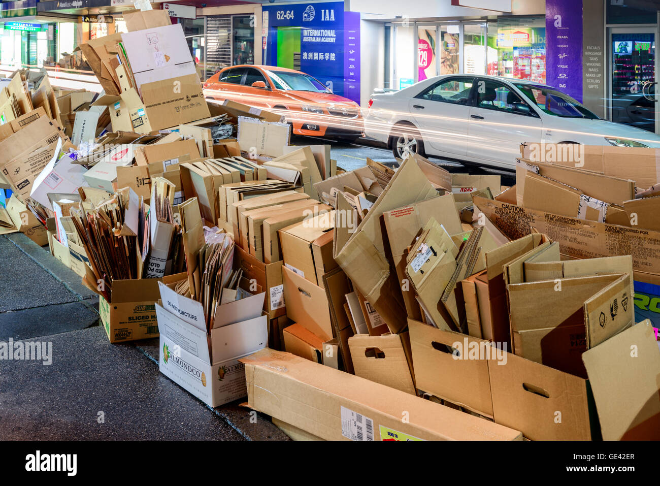 Adelaide, South Australia August 11, 2015 Recyclable waste collection day in Adelaide city