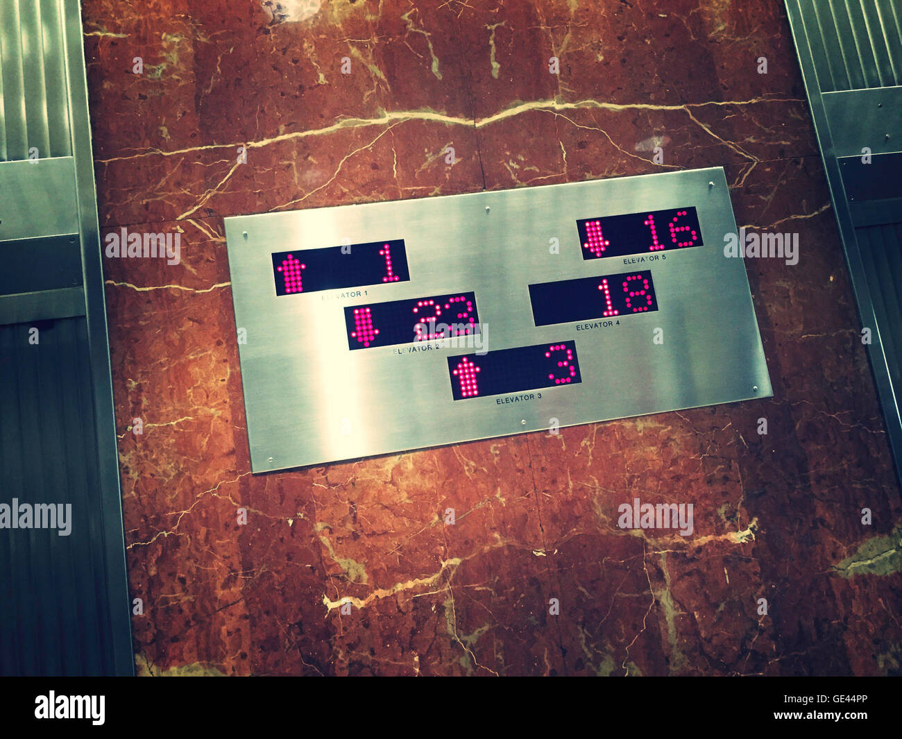 Lobby Elevator Information Stock Photo