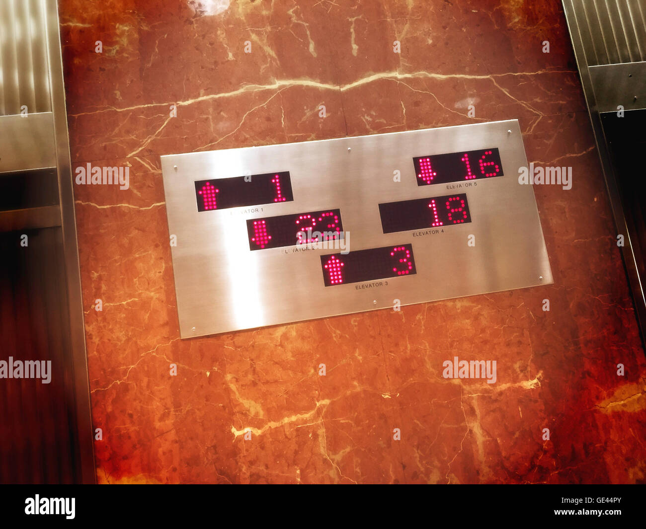 Lobby Elevator Information Stock Photo