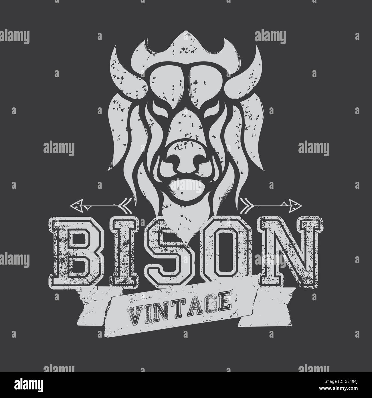 Bison silhouette Stock Vector Images - Alamy