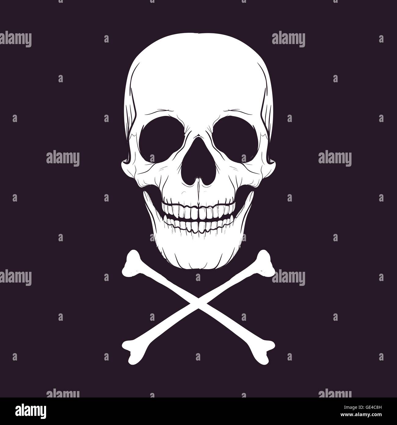 Vector skull on black background Stock Vector Image & Art - Alamy