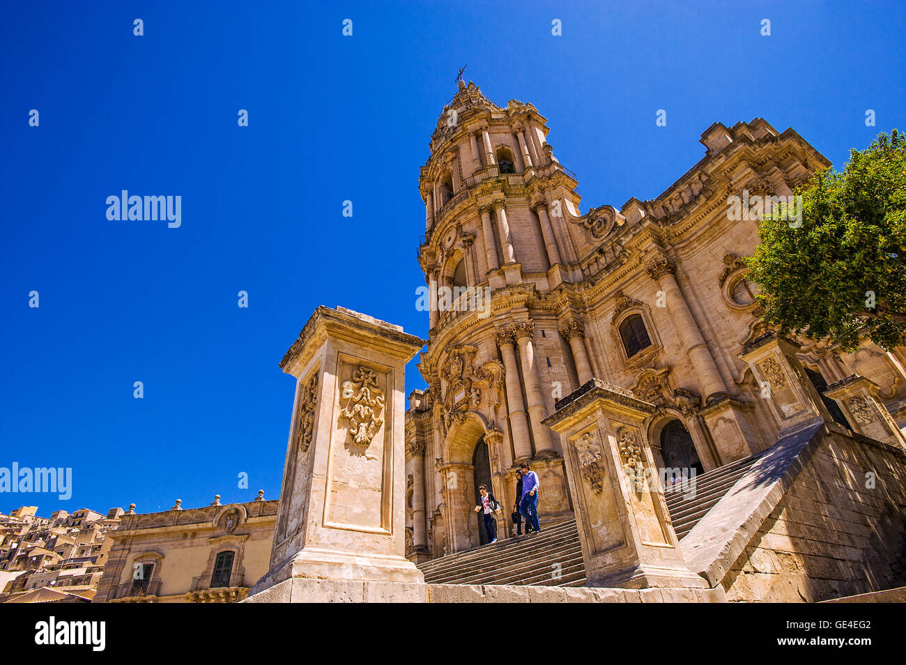 Italy Sicily Modica  Mother Church of St Giorgio Cathdral Stock Photo