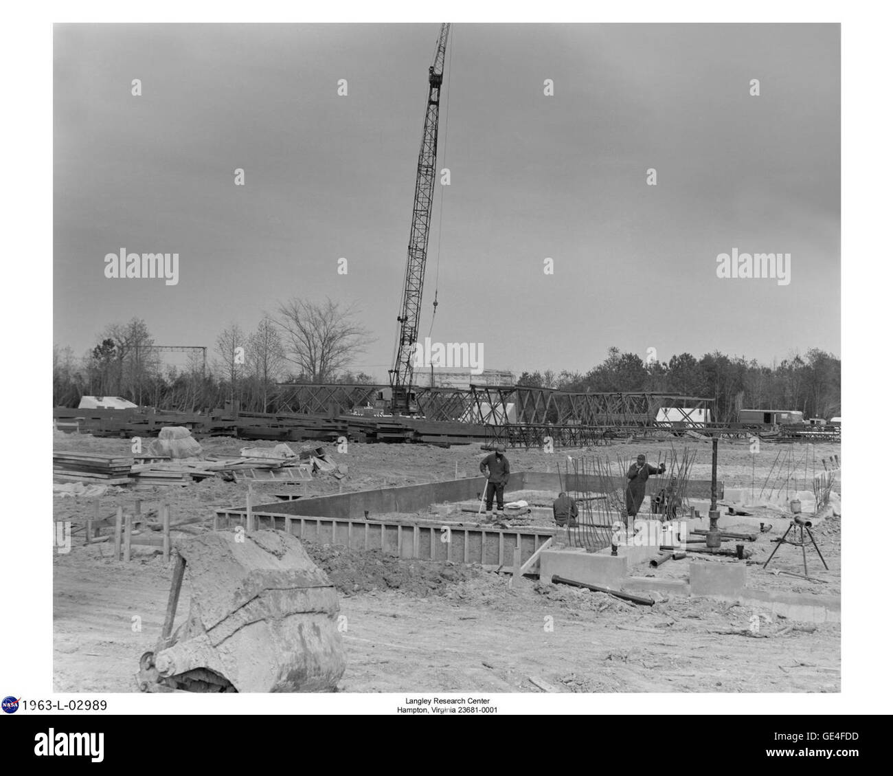 Construction of the Lunar Landing Research Facility 4861094649 o Stock Photo