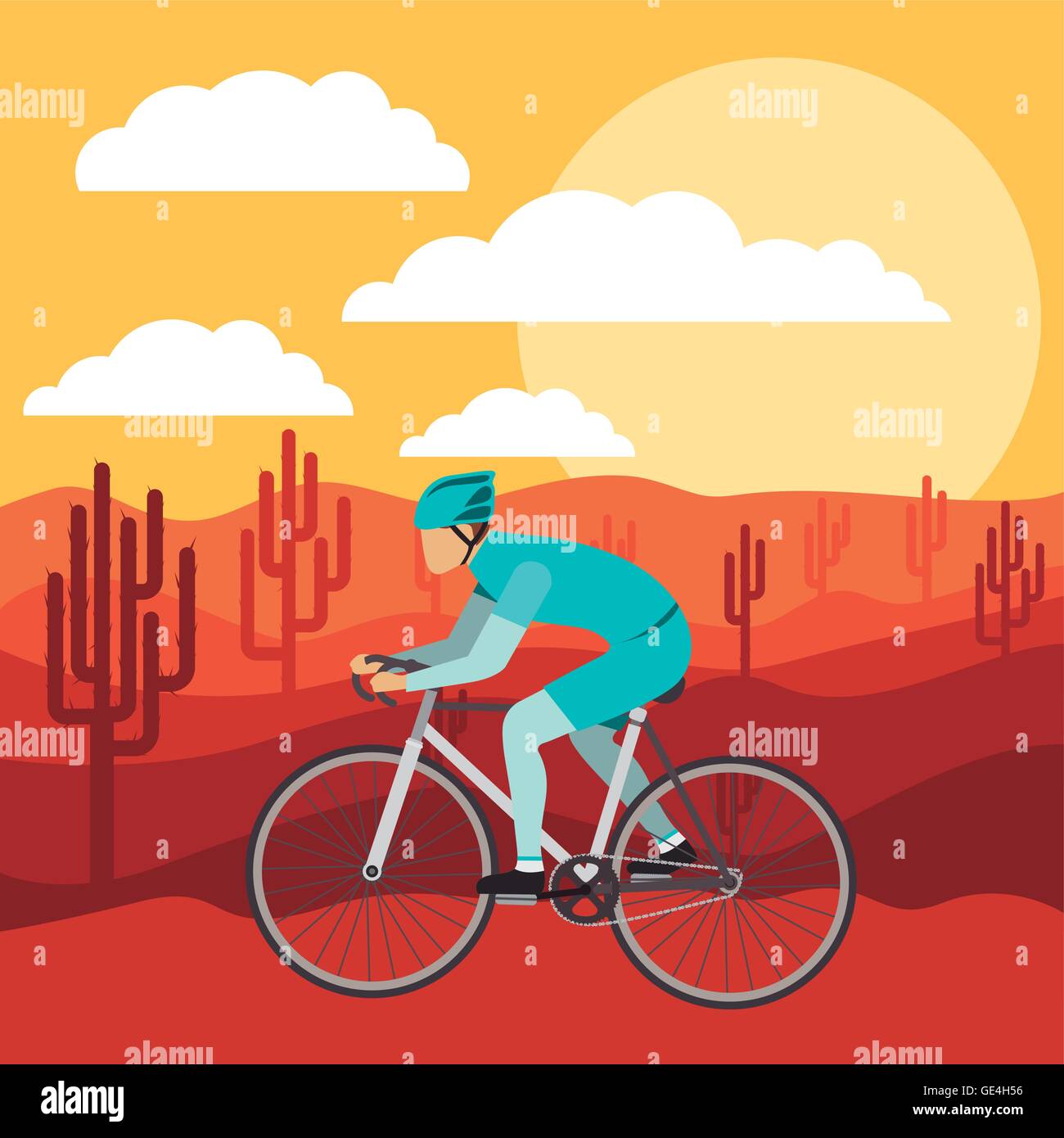 cycling race with beautiful landscape background isolated icon d Stock ...