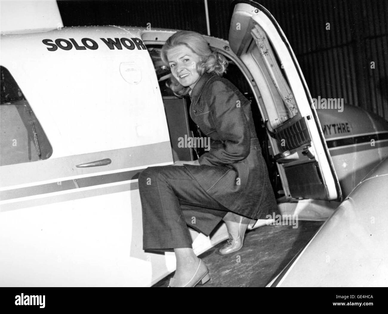 (Date Unknown) Sheila Scott, born on April 27, 1927 in London, England, served as governor of the British section of the Ninety-Nines, an international association of licensed women pilots. The Ninety- Nines originated as an association of American women pilots who first gathered on November 2, 1929 at Curtiss Field, Valley Stream, Long Island, New York. All 117 registered female pilots in America at the time were invited, out of which twenty-six attended the first meeting and 99 became charter members dedicated to mutual support and the advancement of aviation. Under the leadership of Amelia  Stock Photo