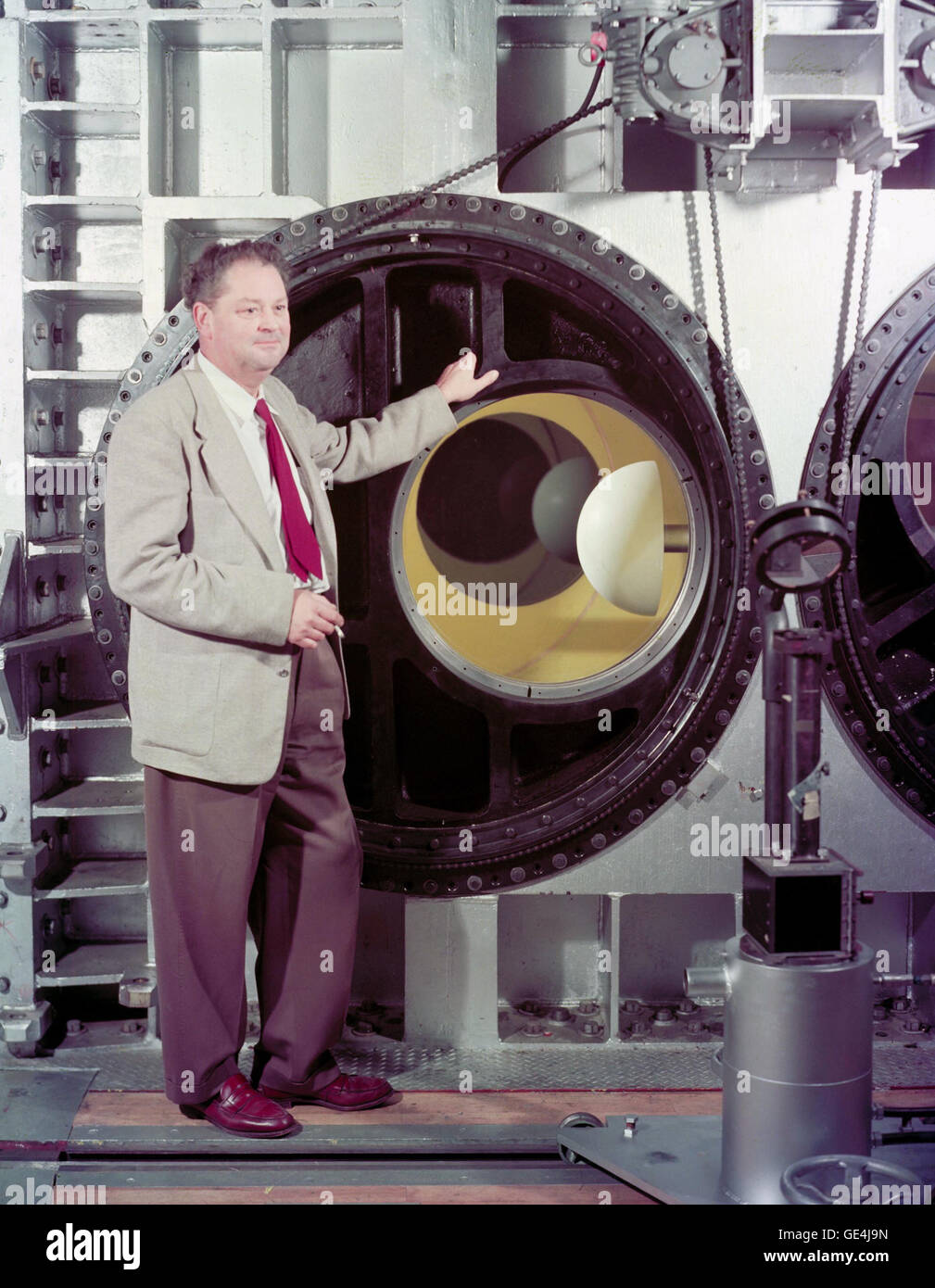 This image depicts a wind tunnel used in aerodynamic testing ...