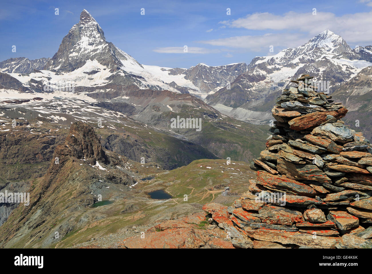 Materhorn mountain in Switzerland, aerial view Stock Photo