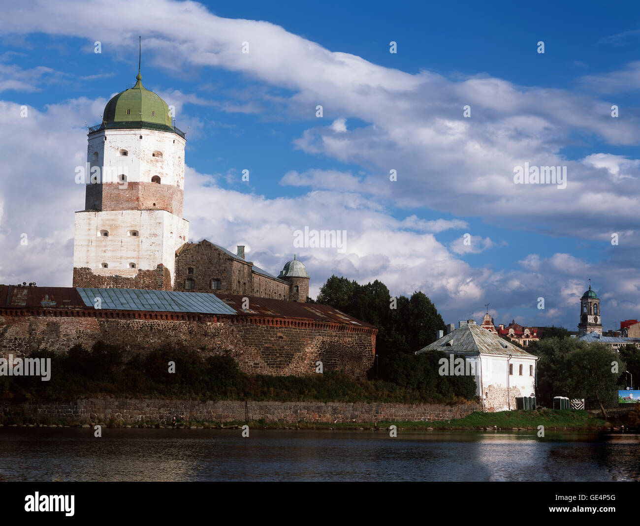 City of Vyborg lock summer Stock Photo