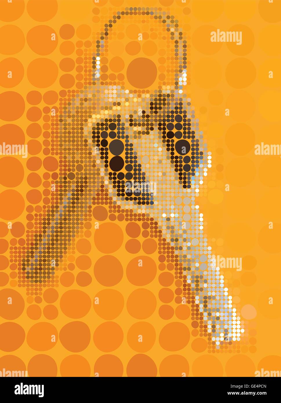 Two keys with metal ring on the orange background. Vector eps10 ...