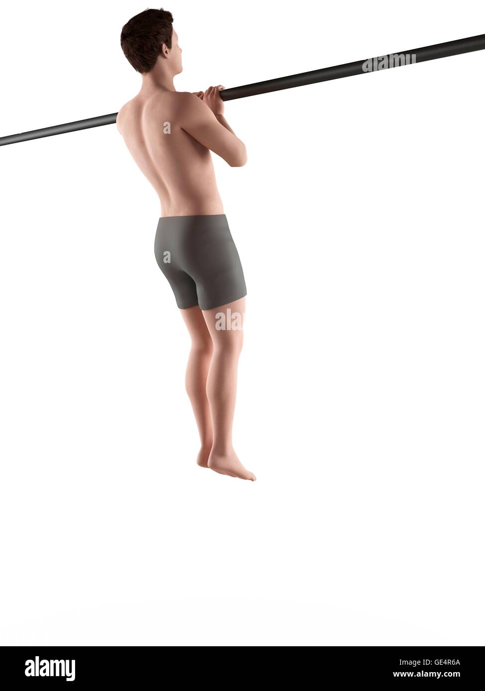 Person using chin up bar, illustration Stock Photo Alamy