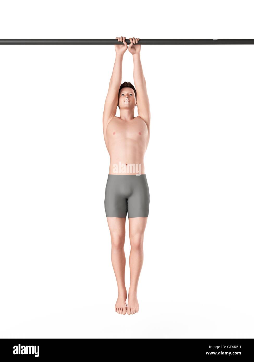 Person using chin up bar, illustration Stock Photo Alamy