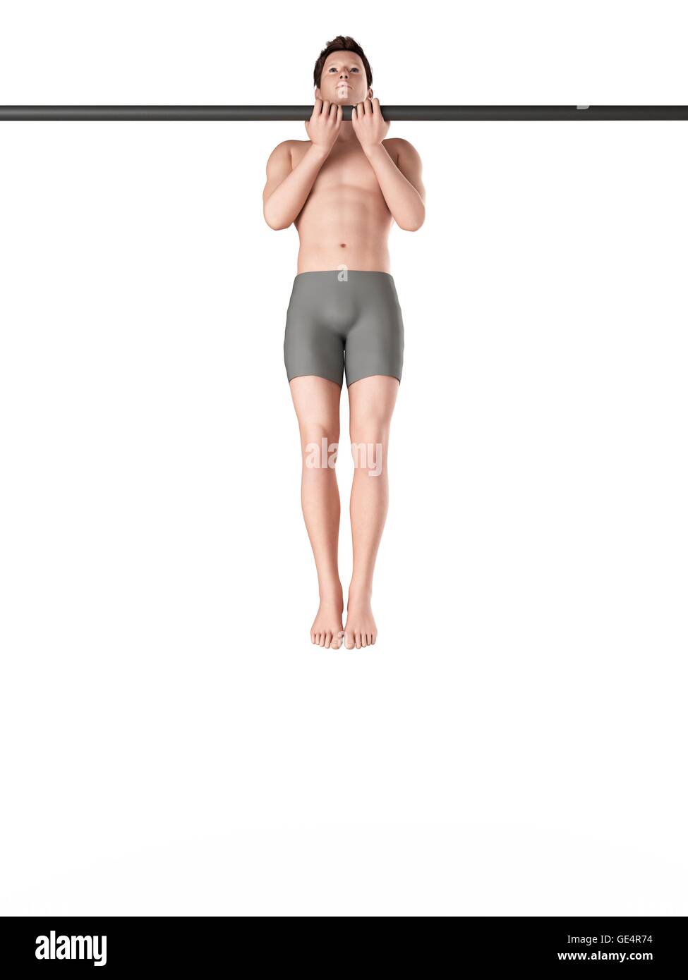 Person using chin up bar, illustration Stock Photo Alamy