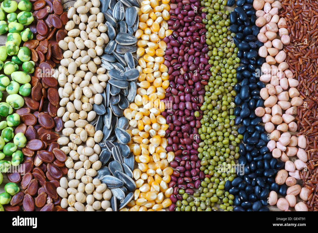Collection of grain, cereal, seed, bean, agriculture product of Asia