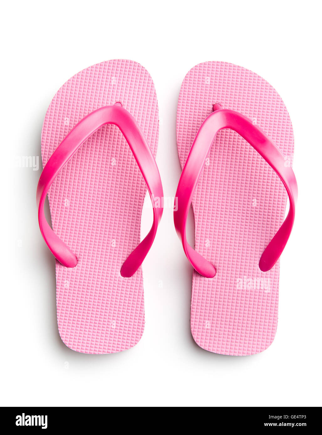 Pink flip flops isolated on white background Stock Photo - Alamy