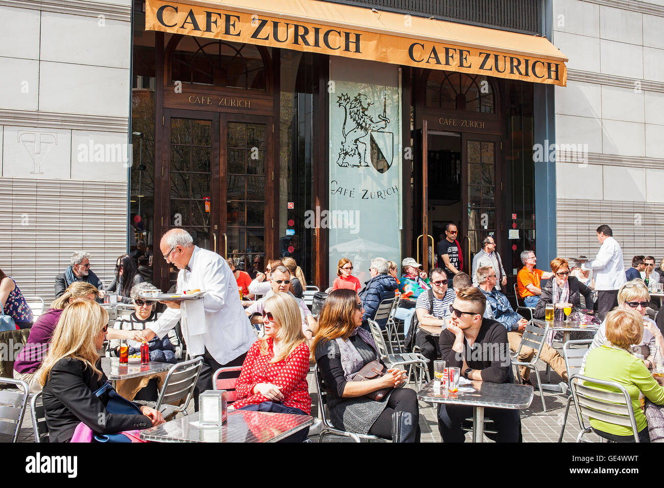Cafe Zurich, Plaça Catalunya, Barcelona, Spain Stock Photo Alamy