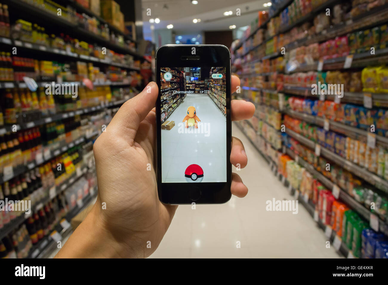 BANGKOK,THAILAND-JUNE, 2017 : Pokemon Go,most Popular New Online Game  Application Smartphone Stock Photo, Picture and Royalty Free Image. Image  80846570.