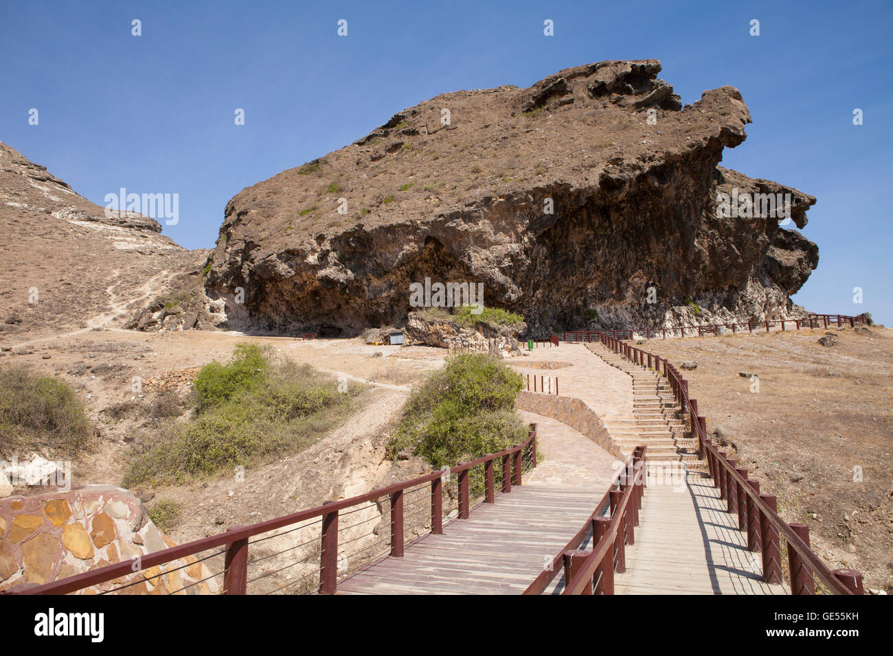 Al Mughsayl - popular tourist destinations in Dhofar, Oman. Stock Photo