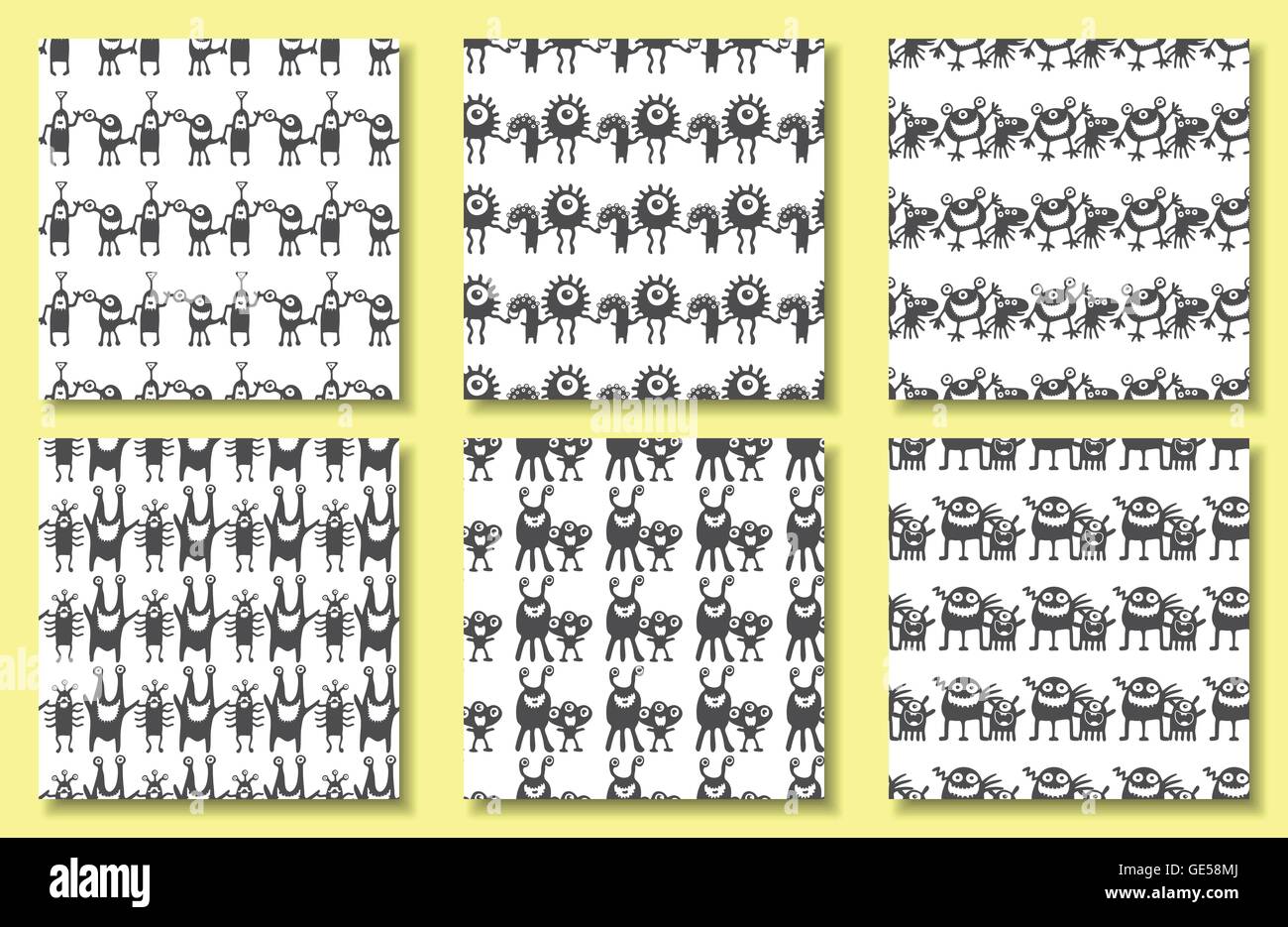seamless pattern with monsters vector illustration Stock Vector Image ...