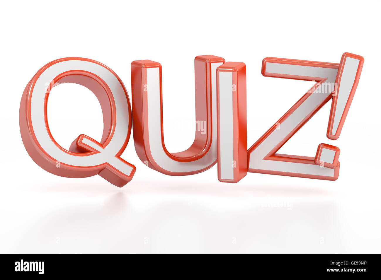 Quiz! 3D rendering isolated on white background Stock Photo