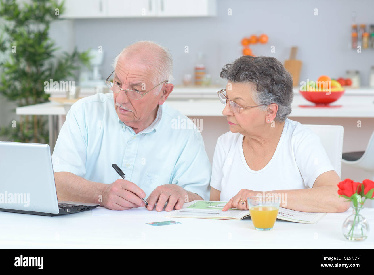 elderly couple in the house Stock Photo - Alamy