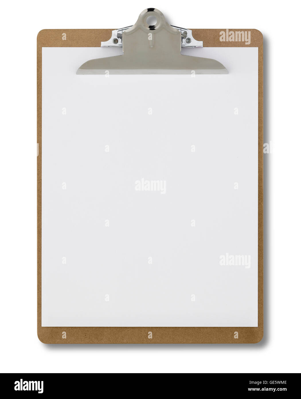 Blank Clipboard isolated on a white background Stock Photo - Alamy