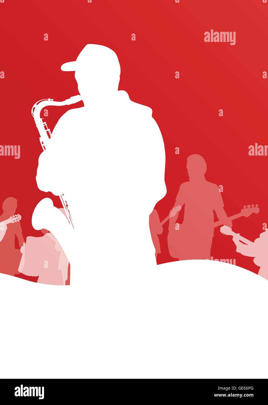 Jazz music band vector background illustration Stock Vector Image & Art