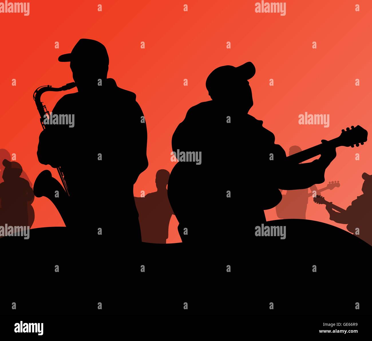 Jazz music band vector background illustration Stock Vector Image & Art ...