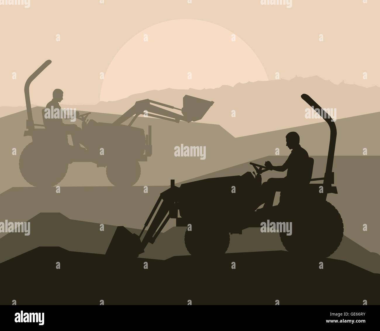 Front Loader Vector Graphics Front loader vector abstract background concept for poster Stock Vector ...