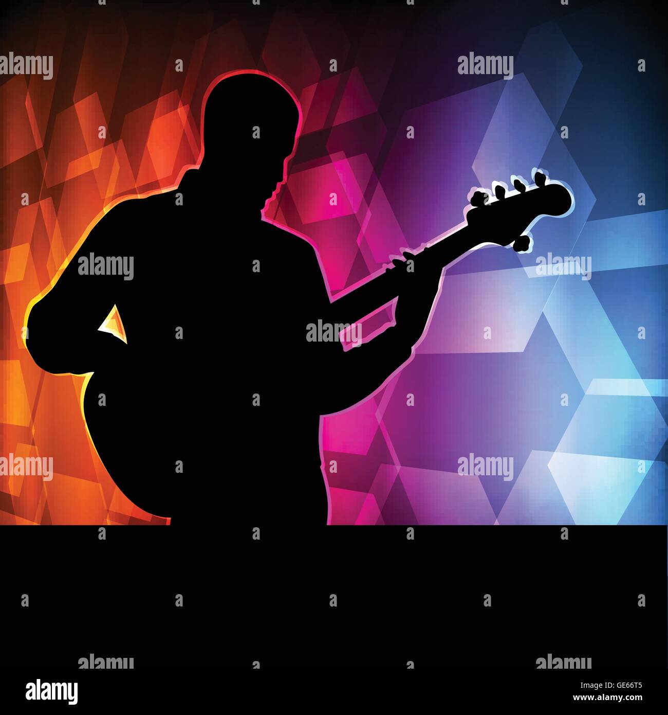 Guitar player vector background concept for poster Stock Vector