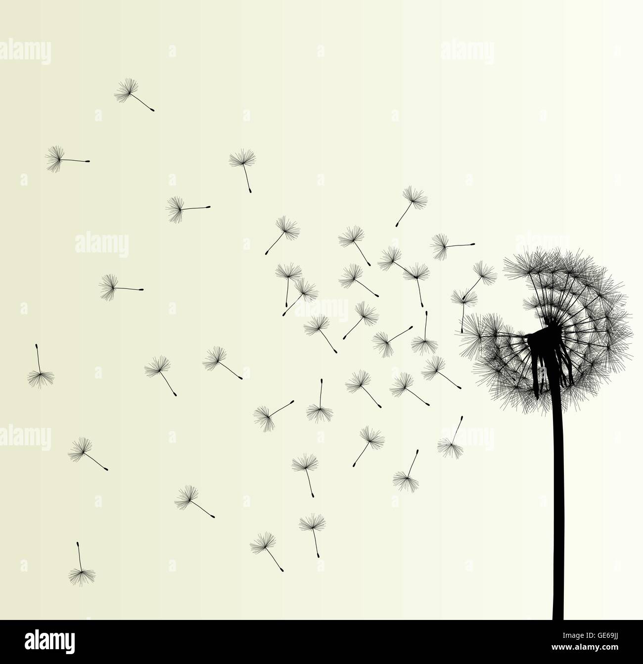 Blow dandelion vector abstract background concept for poster Stock Vector