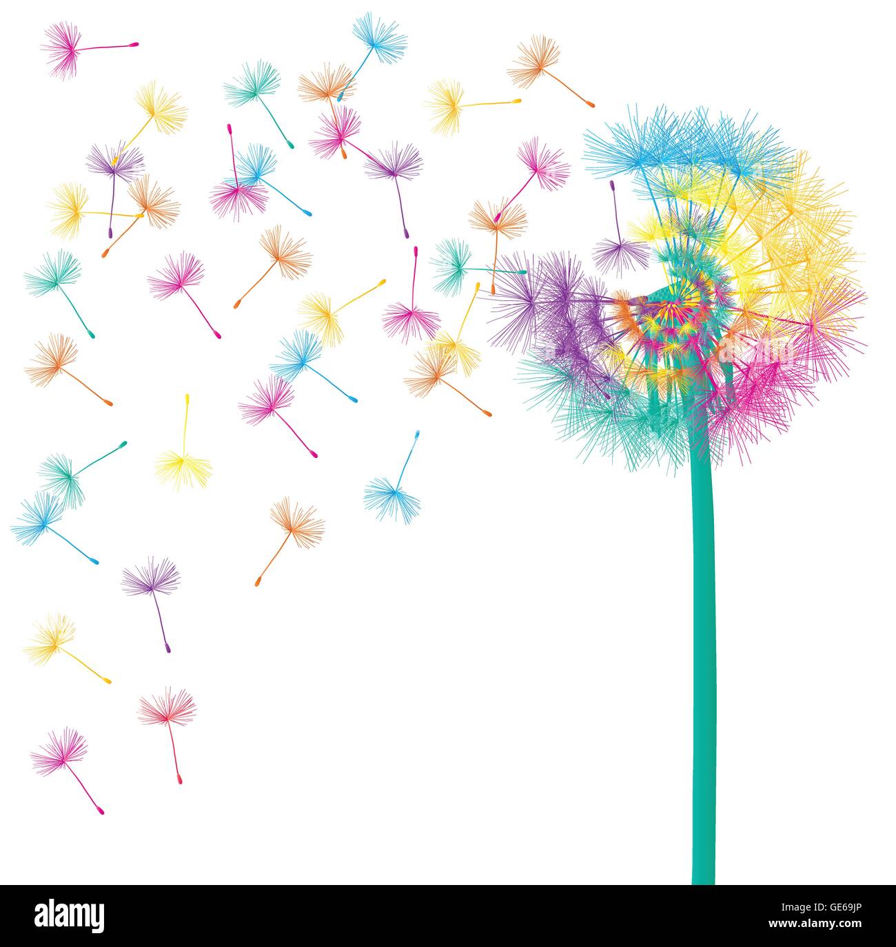 Blow dandelion vector abstract background concept for poster Stock Vector