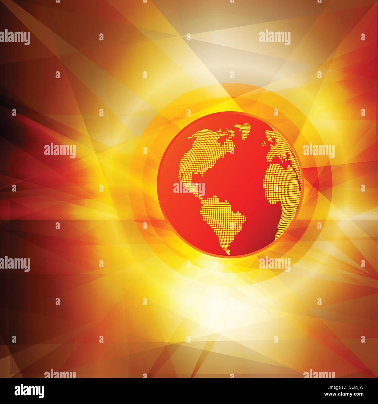Global warming hot globe concept vector abstract background for poster Stock Vector