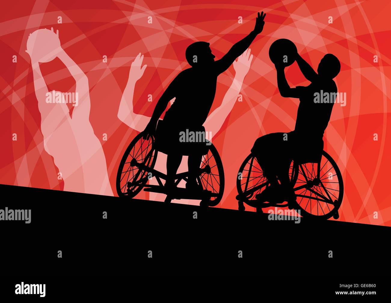 Wheelchair Basketball Silhouette High Resolution Stock Photography and