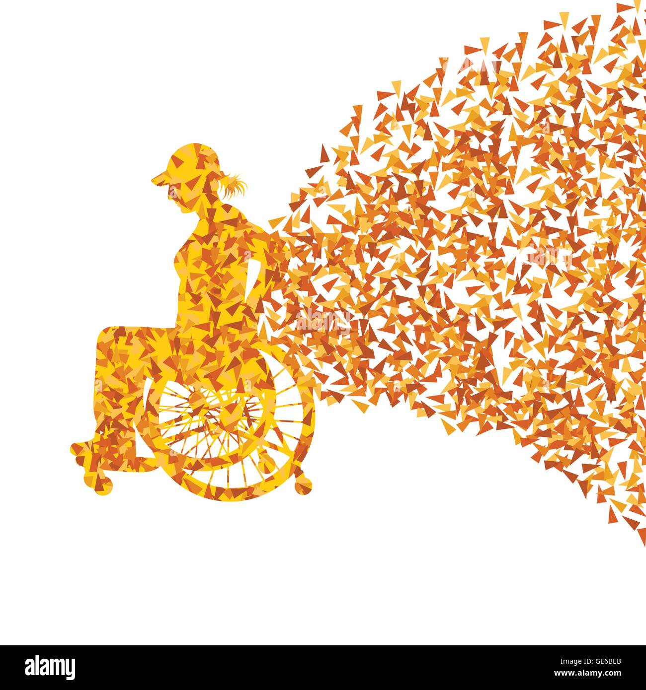 Woman in wheelchair vector background disabled people concept Stock Vector