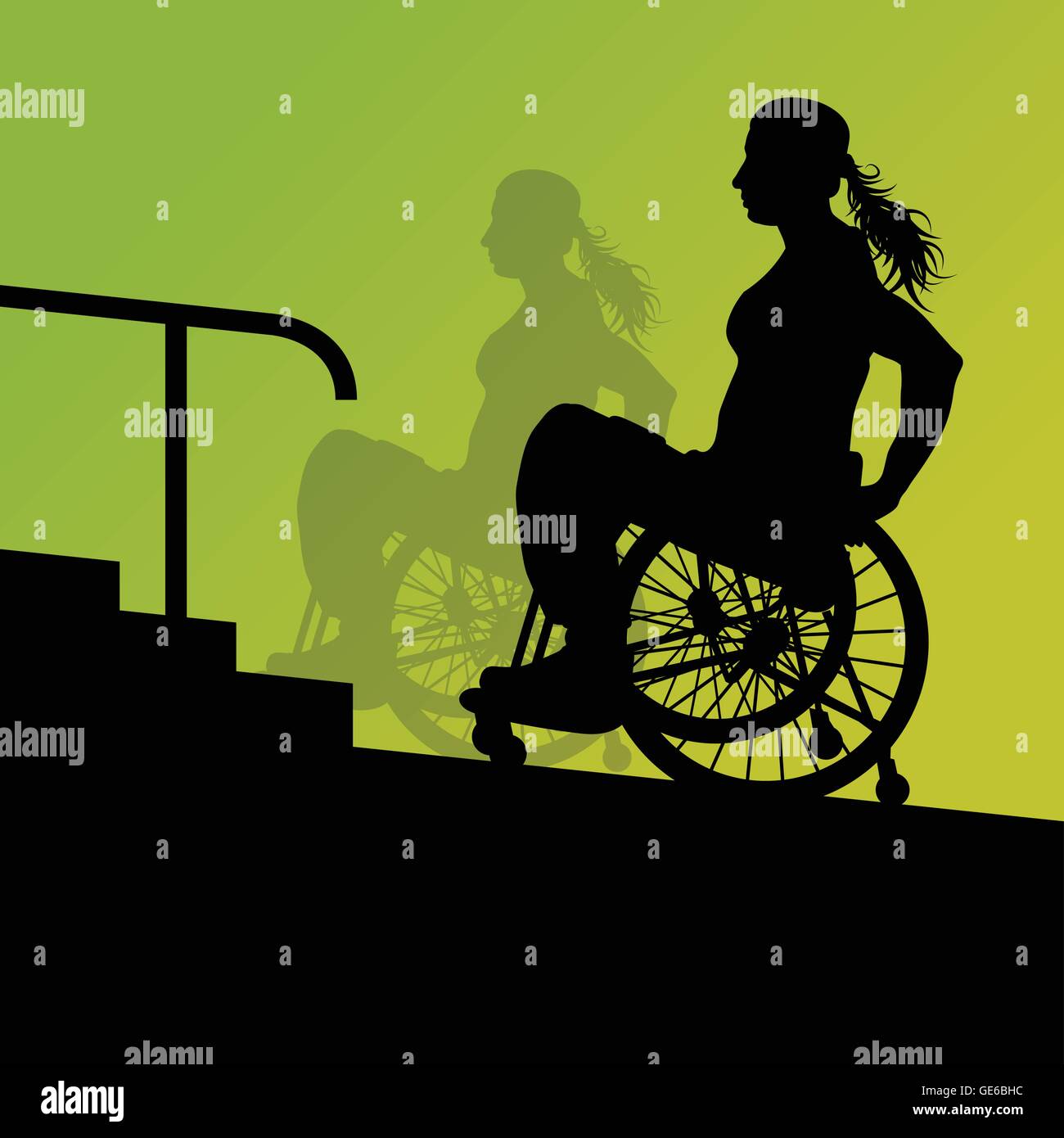 Woman in wheelchair silhouette hi-res stock photography and images - Alamy