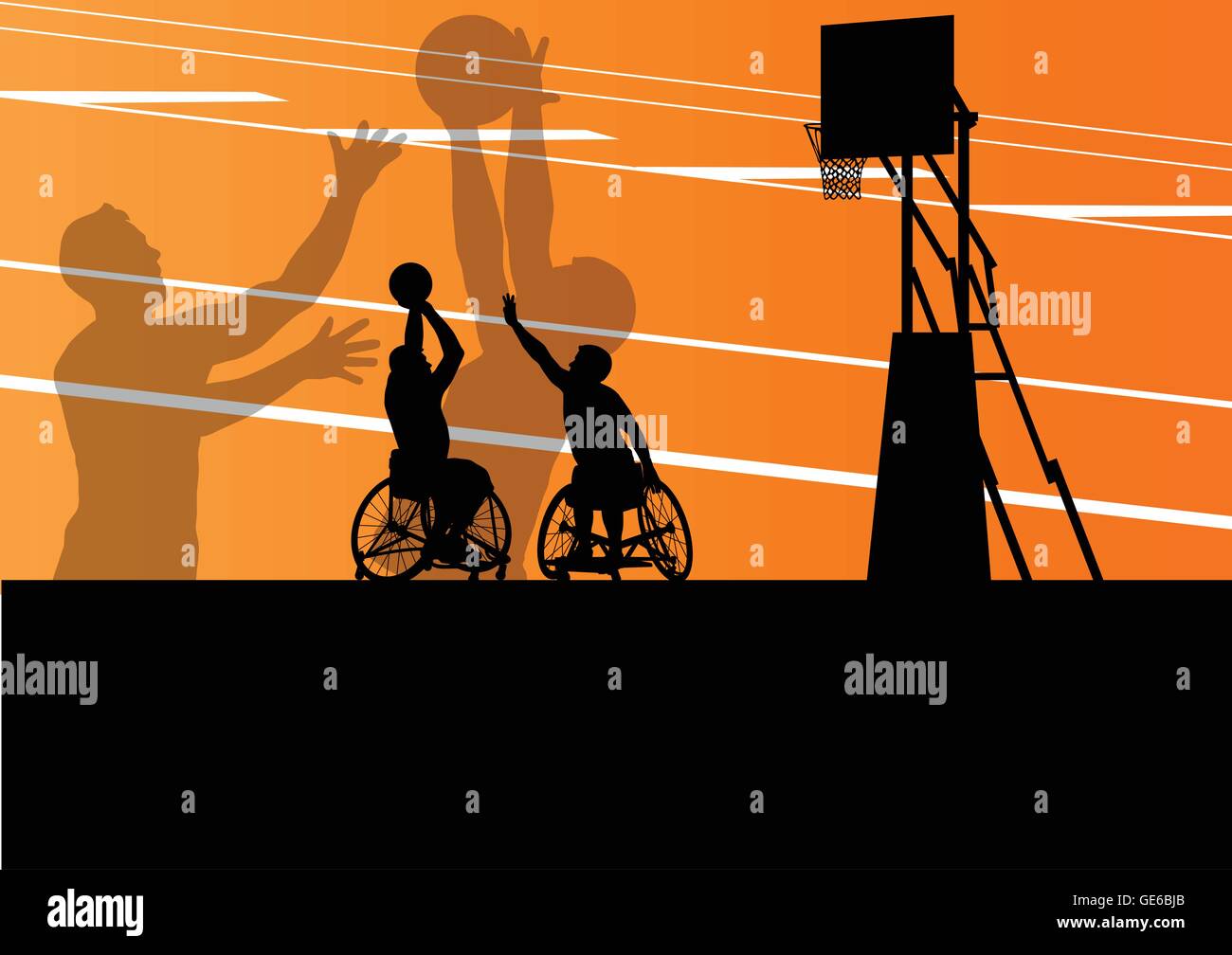 Wheelchair basketball silhouette hires stock photography and images