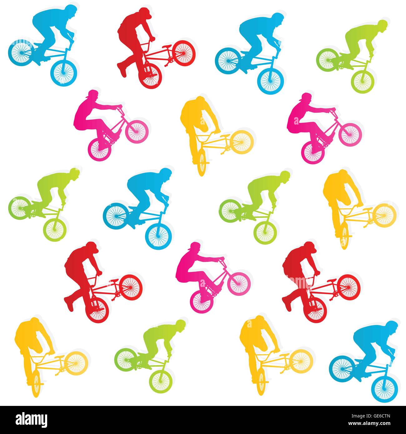 Extreme bicycle riders vector background illustration concept Stock ...