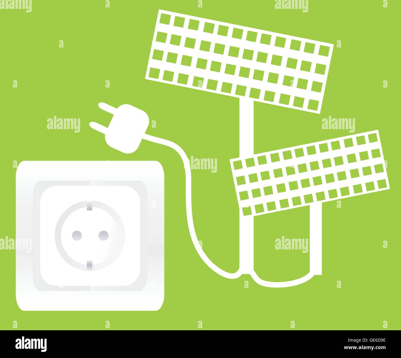 Socket and solar panel ecology energy concept background Stock Vector ...
