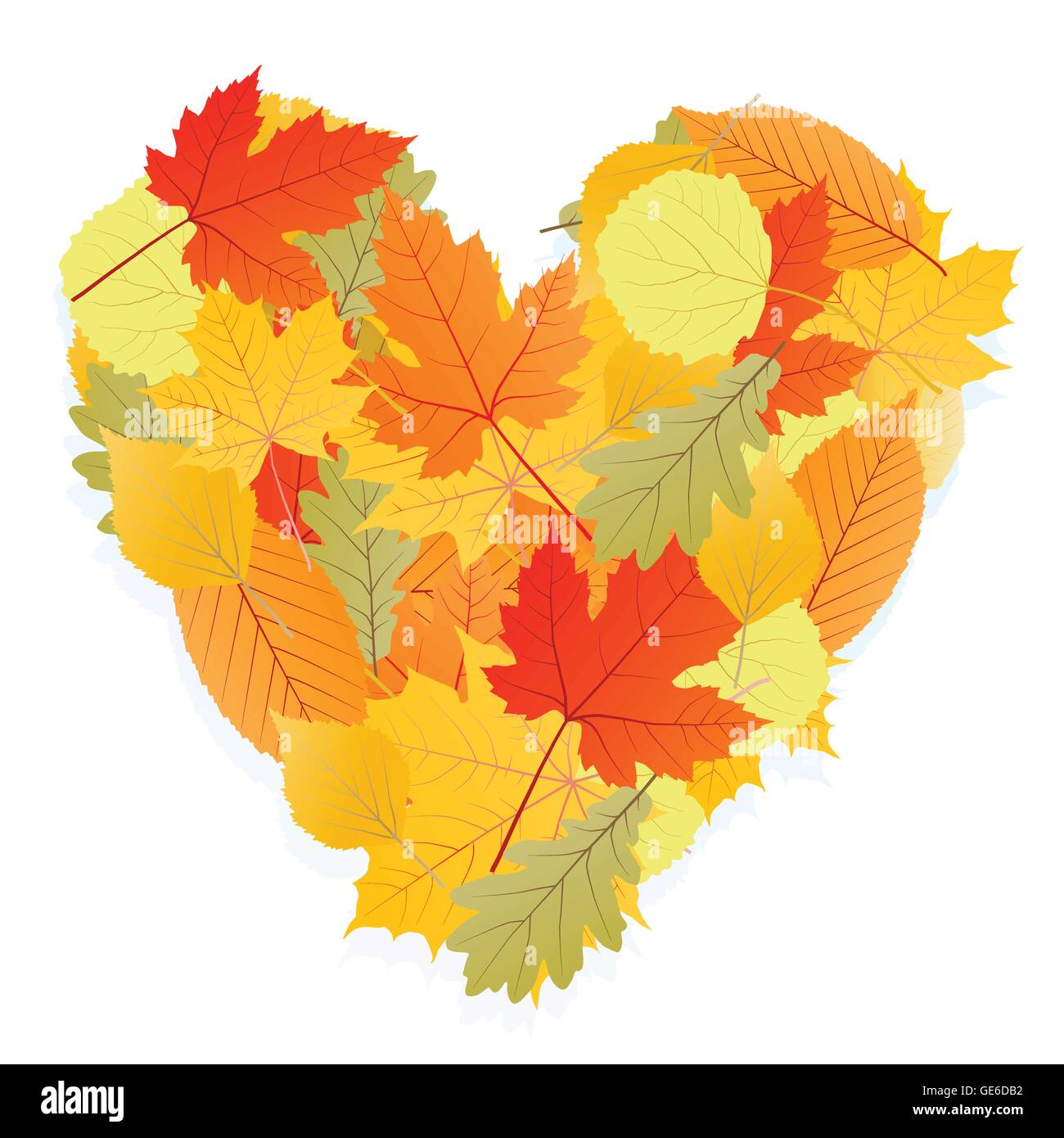 Fall Heart Background Autumn leaves heart background vector concept Stock Vector Image & Art ...