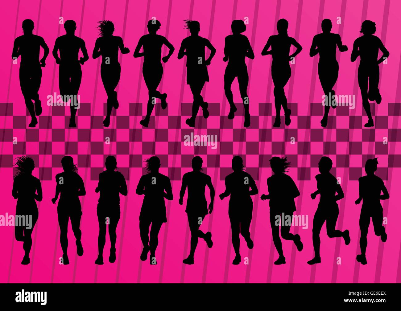 Silhouettes Of Runners Set Vector Background Stock Vector Image And Art Alamy