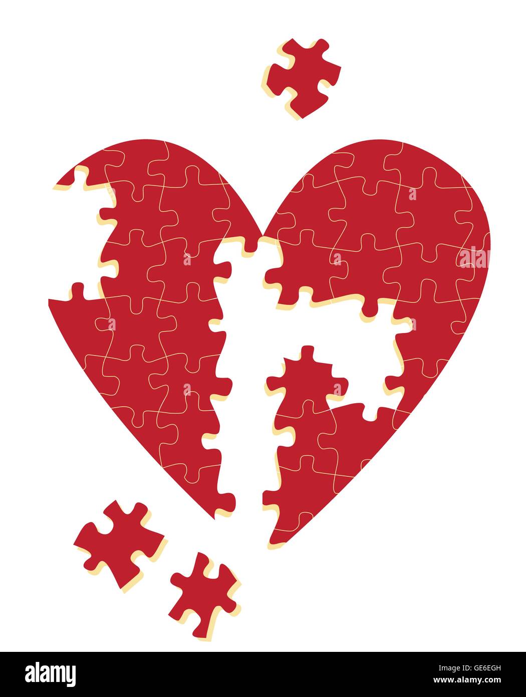 Jigsaw puzzle heart vector illustration background for poster Stock ...