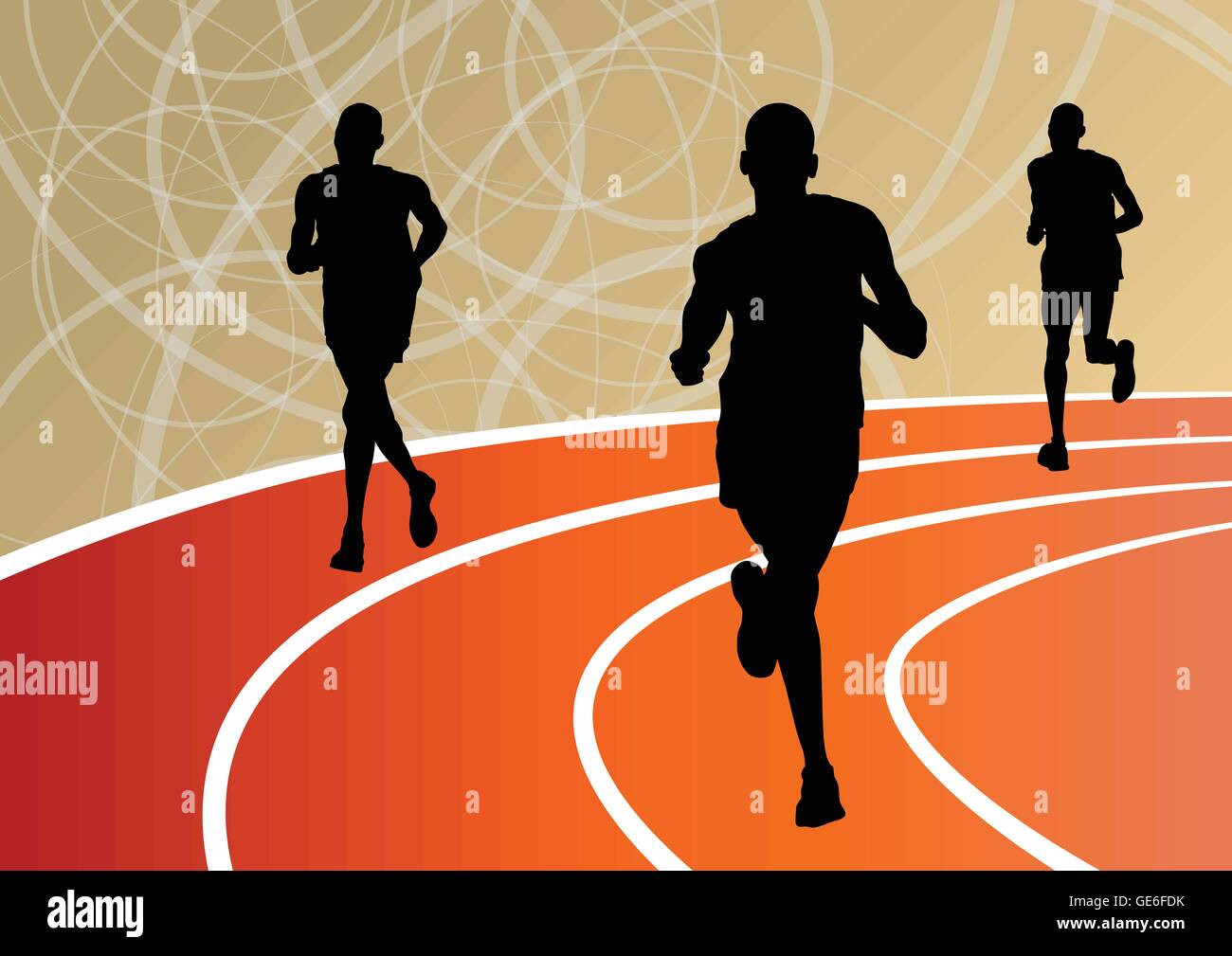 Active runner sport athletics running silhouettes illustration