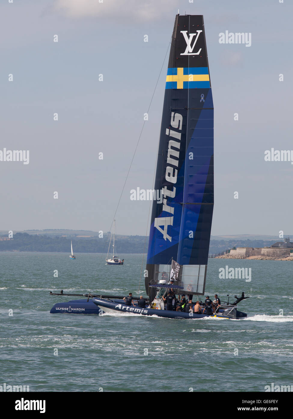 Artemis Racing prior to the 2016 America's Cup World Series in Portsmouth, UK Stock Photo