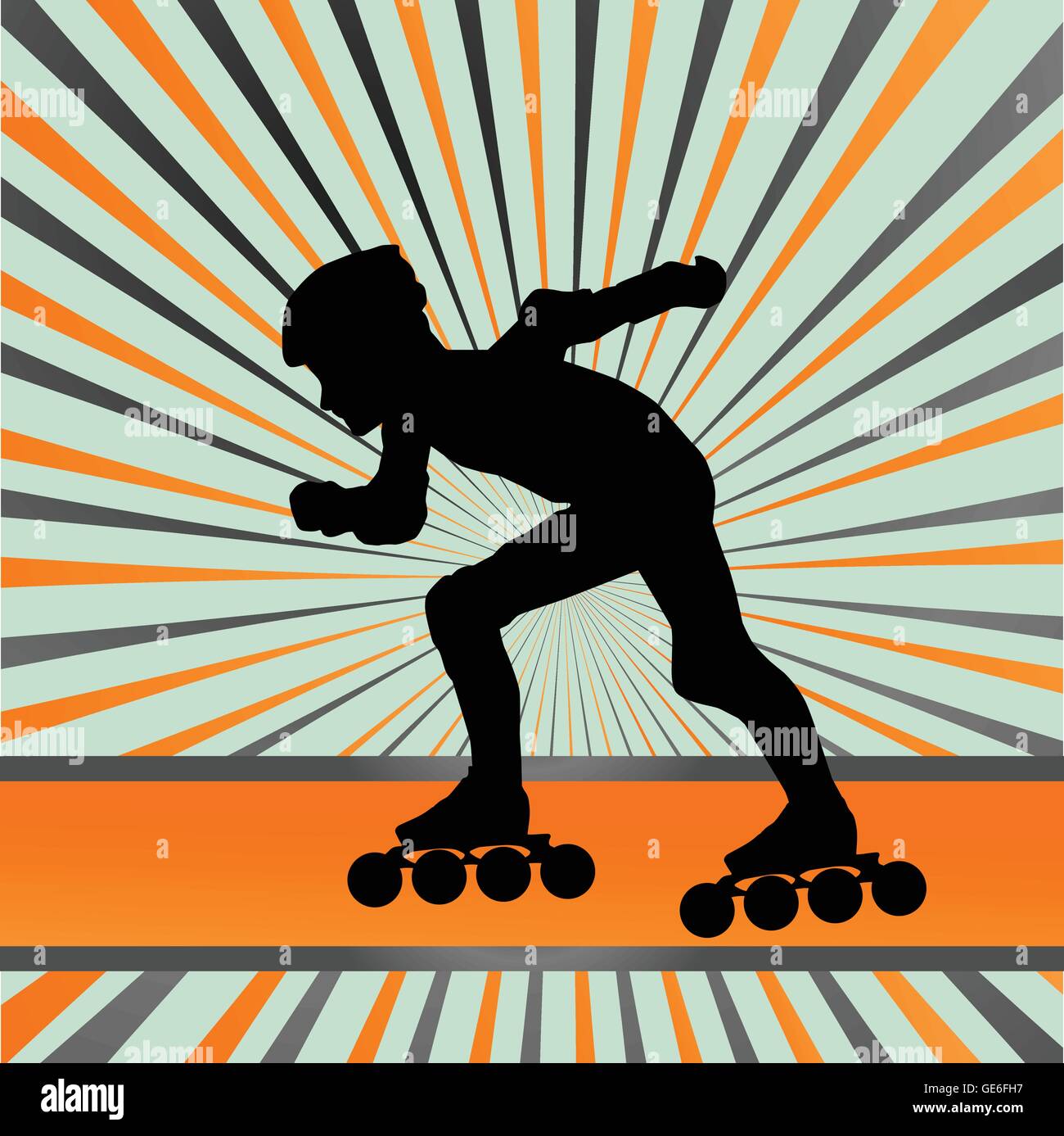 Kid roller skating vector background concept Stock Vector Image & Art