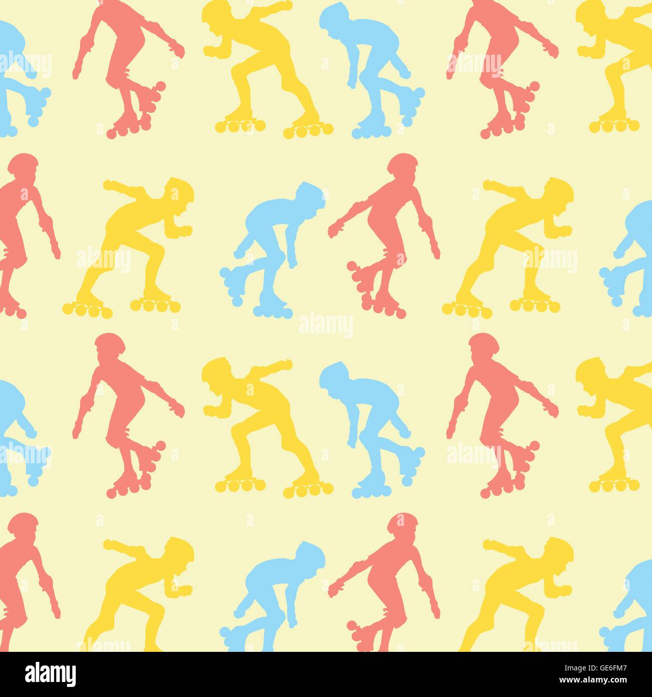 Roller Rink Pattern Roller skating pattern vector background concept wallpaper Stock Vector ...