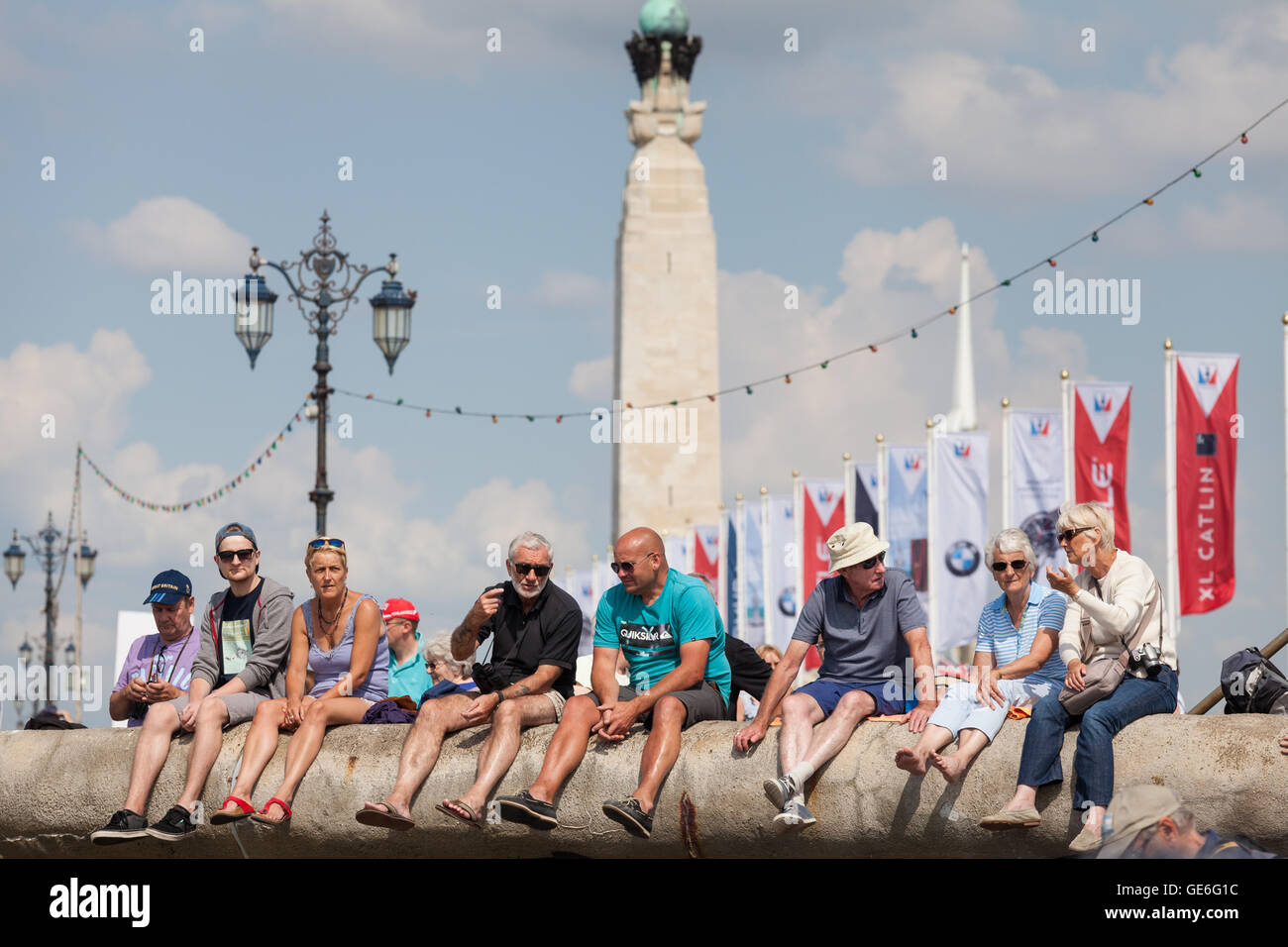 Spectators watching the 2016 America's Cup World Series in Portsmouth, UK Stock Photo