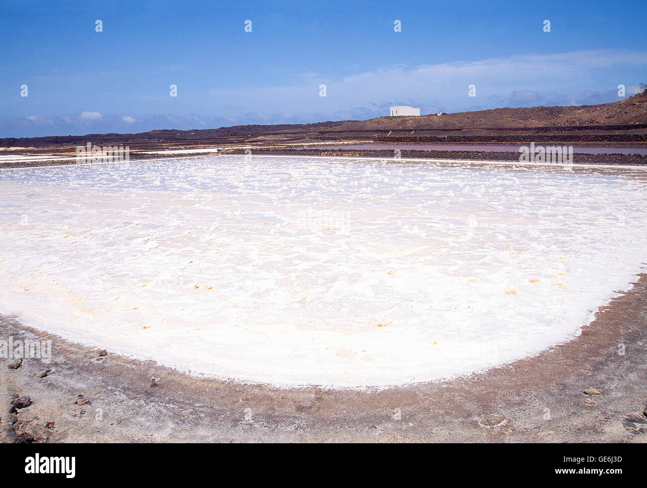Janubio Salt Works Nature Reserve. Lanzarote island, Canary Islands, Spain. Stock Photo